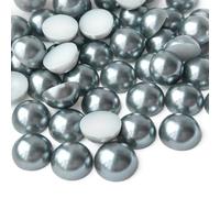 Flatback Half Round Pearls - ABS Craft Pearls for Nail Art & DIY Decorations - 2mm 1000pcs - Steel Grey