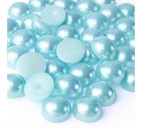 Flatback Half Round Pearls - ABS Craft Pearls for Nail Art & DIY Decorations - 4mm 500pcs - Baby Blue
