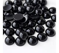 Flatback Half Round Pearls - ABS Craft Pearls for Nail Art & DIY Decorations - 4mm 500pcs - Black