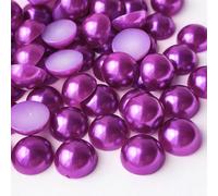 Flatback Half Round Pearls - ABS Craft Pearls for Nail Art & DIY Decorations - 4mm 500pcs - Plum Purple