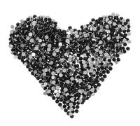 Flatback Rhinestone Nail Gems Vintage Manicure Accessories Set | Ss12 3.2mm and Ss16 4.0mm, Black Rhinestone Ornaments, for Nail Art