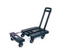 Flatbed Cart Folding Hand Truck 6 Wheels Small Trolley Cart with Stretchable Handle for Home Office Travel Luggage Moving 330lbs Weight Capacity Hand Truck