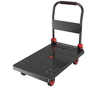 Flatbed Cart with 4 Wheels & Metal Handle for Easy La Transport, Quiet Household Trolley, Platform n (Size: 7)