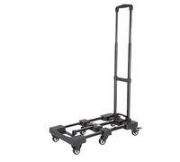 Flatbed Trolley, Load Capacity 200kg/440lbs, Adjustable Pull Rod Height, for Moving(Black,Medium)