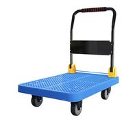 Flatbed Trolley, Load Capacity 500kg/1100lbs, Save Space, Suitable for Gardens(Blue,Small)