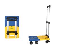 Flatbed Trolley, with 6 TPR Wheels, Load Capacity 250kg/550lbs(Yellow,Large)