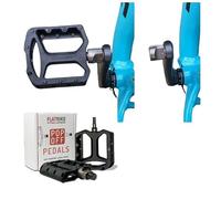 Flatbike Quick-Release Bike Pedals for Mountain Bikes and E-Bikes | Space-Saving, Destruction Tested, Removable Pop-Off Pedals, Compatible with All Bikes (4" x 4")