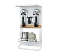 FLATE Barista Shelf for Portafilters, Tamper, and Barista Accessories in White (Wall Mount for Coffee Equipment)
