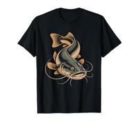 Flathead Catfish Night River Moon Stars Camping Fishing T-Shirt
