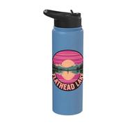 Flathead Lake Beautiful Landscapes Nature Serenity Canvas Stainless Steel Insulated Water Bottle