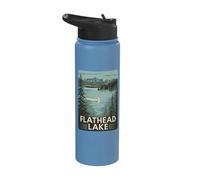 Flathead Lake Peaceful Nature Reflection Stainless Steel Insulated Water Bottle