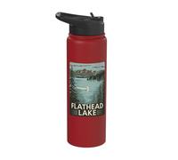 Flathead Lake Peaceful Nature Reflection Stainless Steel Insulated Water Bottle