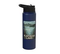 Flathead Lake Peaceful Nature Reflection Stainless Steel Insulated Water Bottle