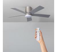 Flatiron 15W Colour Selectable Outdoor LED Ceiling Fan 132cm with DC Motor - Silver