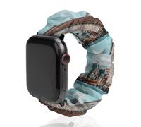 Flatiron Building in New York Funny Scrunchie Watch Band Elastic Soft Sport Strap Compatible with IWatch 42mm/44mm