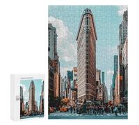 Flatiron Building in New York Funny Wooden Picture Puzzle for Adults Vertical Challenge Intellectual Game Jigsaw Birthday Gifts