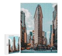 Flatiron Building in New York Funny Wooden Picture Puzzle for Adults Vertical Challenge Intellectual Game Jigsaw Birthday Gifts