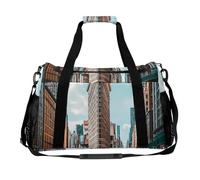 Flatiron Building in New York Trendy Duffle Bag for Travel Large Capacity Lightweight Carry on Halfday Weekender Bags
