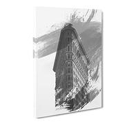 Flatiron Building New York City Vol.5 V1 Canvas Print | Gallery Wrapped 30mm Frame Wall Art | 24x16 inches | Ready to Hang | Modern Cityscape Picture | Living Room Bedroom Lounge Office