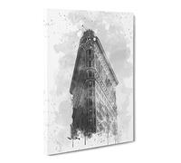 Flatiron Building New York City Vol.5 V4 Modern Canvas Wall Art Print Ready to Hang, Framed Picture for Living Room Bedroom Home Office Décor, 24x16 Inch (60x40 cm)