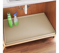FLATO Waterproof Under Sink Mat - 34" x 19" Shelf Liner for Kitchen & Bathroom, Cabinet Protector, Organizers and Storage, Flexible Silicone Sink Drip Tray