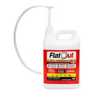 FlatOut Tire Sealant Sportsman Formula - with Valve Core Tool and Replacement Core, Prevent Flat Tires, Seal Leaks, Contains Kevlar, 1-Gallon