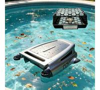 flatpincololee Cordless Robotic Pool Cleaner, Upgraded Solar Pool Skimmer | Automatic Pool Vacuum with Strong Suction, 20H Runtime, 200㎡ Cleaning Coverage, 450μm Filtration for Crystal Clear Water