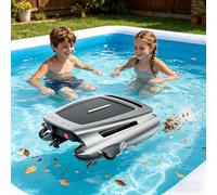 flatpincololee Solar Pool Skimmer, Upgraded Cordless Robotic Pool Cleaner with Extended Runtime | Automatic Pool Vacuum for Above Ground Pools | 200㎡ Coverage, 450μm Fine Filter, Smart APP Control