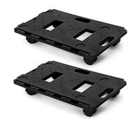 Flatro 100Kg (Pack of 2) Interlocking Plastic Dolly Trolley with 360° Rotating Wheels | Heavy Duty Furniture & Appliance Moving Platform | 100kg Load Capacity | Smooth Easy Glide Transport Cart
