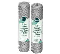 Flatro Chicken Wire Mesh Roll 60cm X 5m | Galvanised Hexagonal Metal Mesh Garden Netting Fence For Chicken Runs, Rabbit Enclosures, Protect Fruit and Plants Outdoor Boundary Fencing (25mm (Pack of 2))