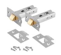 Flatro Nickel Tubular Door Latch - Pack of 2 - Latch for Internal Doors, Bathroom, Bedroom, Sheds & Cabinets