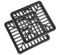 Flatro Plastic Drain Cover Square Gulley Grid 14.6 x 14.6cm (6” x 6”) Drain Protector for Leaves & Debris | Outdoor Gully Grid Covers for Open Drain Area Gutter Guard with PVC Construction (Pack of 2)
