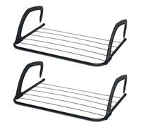 Flatro Radiator Airer 5 Bar - Radiator Clothes Drying Rack - Over Radiator Clothes Airer Indoor - Space Saving Towel Hanging Rail - Radiator Hangers for Drying Clothes (Black, Pack of 2)