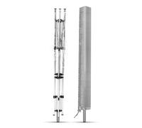 Flatro Rotary Washing Line Cover Waterproof Fabric with Zip - Heavy Duty Rotary Clothes Line Covers - Protective Weather Resistant Parasol Cover for Garden Dryer and Airer (Silver)