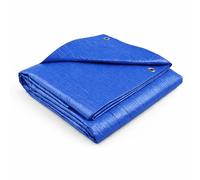 Flatro Waterproof Tarpaulin Sheet (5.5ft x 8.6ft) / (1.7m x 2.65m) Blue Tarpaulin with Reinforced Eyelets UV/Tear Resistant Multipurpose Weatherproof Tarp for Garden, Farming & Camping