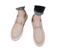 Flats Corduroy Shoes For Men Uk - Wide Fit Round Toe Walking Shoes Lightweight Slip On Comfortable Loafers Shallow Mouth Low Top Espadrille Sole Footwear Slip-Resistant Plain Footwear For Daily Wear