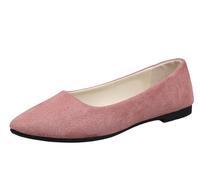 Flats Women's Shoes Pointy Toe Faux Suede Flat Walking Shoes Ladies Casual Flats Comfortable Soft-Soled Slip On Loafers Low Heels Ballet Flats Classic Dressy Shoes Office Work Party