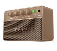 Flatsons FBA-10 Guitar Amplifier, Drive/Clean Tone Electric Guitars Amp, 10W Mini Portable Amp with Type-C Rechargeable Battery 6H Work, Wireless Vintage Guitar Speaker for Practice Travel (Khaki)