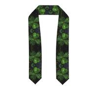 Flattened Graduation Shawl Ribbon WZYWHJ Three-Leaf Clover Scattered with Water Droplets Printed for Graduation Ceremonies
