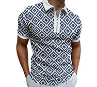 Flattering Tops to Hide Tummy Checkered Blouse New Home Gifts Sports Men's Muscle Turn Down Collar Shirts Slim Fit Short Sleeve Floral 3D Print Cotton Zipper T Shirts Soft Tees Promotion Clearance
