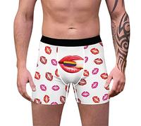 Flatulence Underwear Men Pants Men's Christmas Long Slim Sports Breathable Flat Underwear Print Men's underwear Men Breathable Mens Underwear Beige