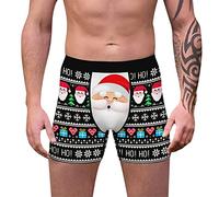 Flatulence Underwear Men Pants Men's Christmas Long Slim Sports Breathable Flat Underwear Print Men's underwear Men Breathable Mens Underwear Black