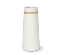 Flature Ceramic Vase for Pampas Grass - Large White Matt Boho Decoration, 8 inch High for Fresh & Dried Flowers, Office Bouquet (Size M)