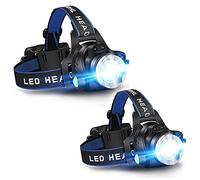 Flatware 2 PCS Headlamp Flashlight, USB Rechargeable Led Head Lamp, Waterproof T6 Headlight with 4 Modes and Adjustable Headband, Perfect for Camping Hiking Hunting (Size : 2 PCS)