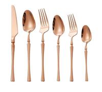Flatware Cutlery Set, 6/24/36/48/60/72 Pieces Small Waist Mirror 304 Stainless Steel Knife, Hotel Restaurant Tableware (Rose Gold 72 Pieces for 12)