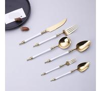 Flatware Cutlery Set, 6/24/36/48/60/72pcs 304 Stainless Steel Cutlery Set Knife, Fork and Spoon Coffee Spoon Hotel (White 60 Pieces for 10)