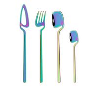 Flatware Sets 16/24Pcs Shiny Gold Tableware Cutlery Set 18/10 Stainless Steel Dinnerware Set Dinner Knife Fork Teaspoon for Home