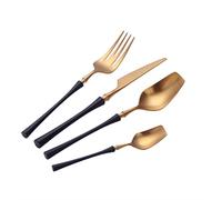 Flatware Sets 24PCS Golden Dinner Stainless Steel Kitchen Cutlery Spoon and Fork Dining Table Set of Tableware Forks Knives for Dining
