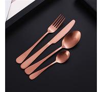 Flatware Sets 24pcs Goud Cutlery Set Forks Spoons Knives Tableware Steel Stainless Dinnerware Chopstick Spoon Knife Fork (Color : Yellow)