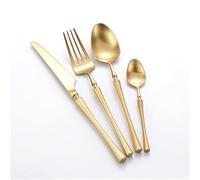 Flatware Sets 24PCS Matt Silver Black Gold Portable Cutlery Set Dinnerware Forks and Spoon Tableware Kitchen Accessories Knife for Dinning